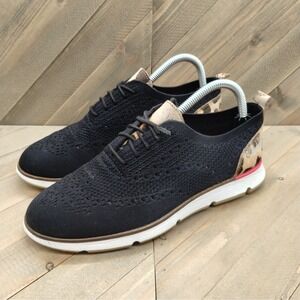 Cole Haan 4.Zerogrand Stitchlite‎ Oxfords Womens Size 8.5 B Black Brown Leopard